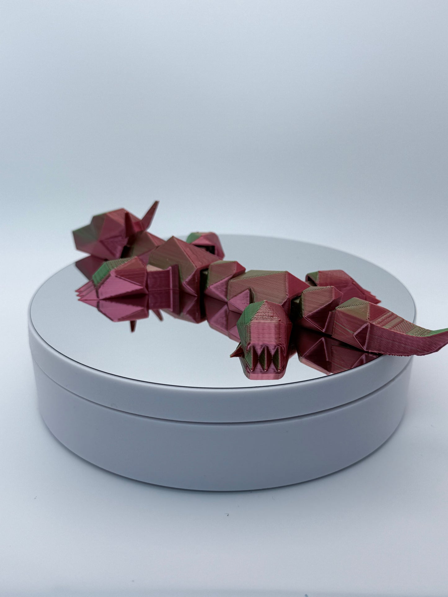 Geode Dragon - Flexible Low-Poly Galactic Fidget | 3D Printed in Cosmic Colors