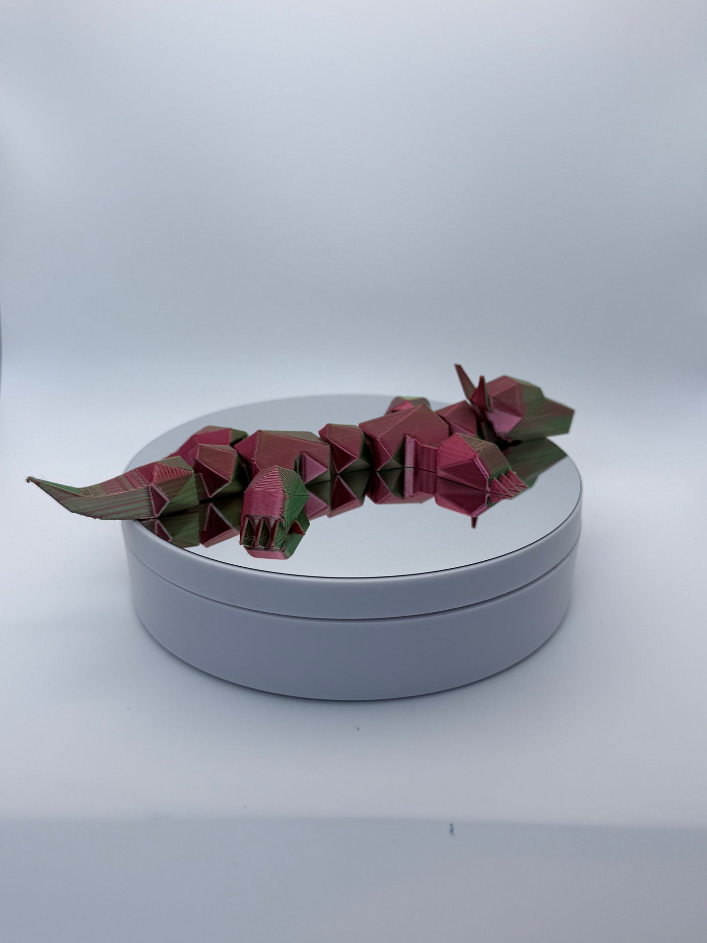 Geode Dragon - Flexible Low-Poly Galactic Fidget | 3D Printed in Cosmic Colors
